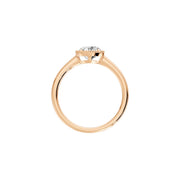 Bague Nina solitaire diamant naturel rond 1.00 carat or rose 14 carats